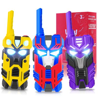 Transform Toys Walkie Talkies for Kids, 3 Pack with Cool Light-Up Eyes & 2500 FT Range, Outdoor Camping Toys, Birthday Gifts for Boys Girls Ages 3-12