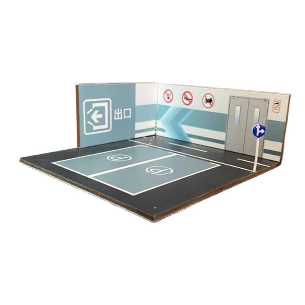 Luwecf 1/64 Scale Parking Lot Model Building Layout Nonslip,Underground Garage,Mini Car Garage,Scene Display,for Diecast Model, Style B
