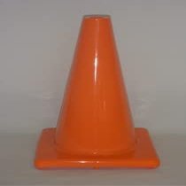 12 in. Height Vinyl Cones Square Base, Orange