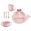 LOLIPPYY 1Set Adorable Dinnerware Divided Feeding Plate Bowls Unbreakable Straw Material for Boys view 1