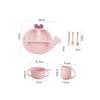 LOLIPPYY 1Set Adorable Dinnerware Divided Feeding Plate Bowls Unbreakable Straw Material for Boys view 2