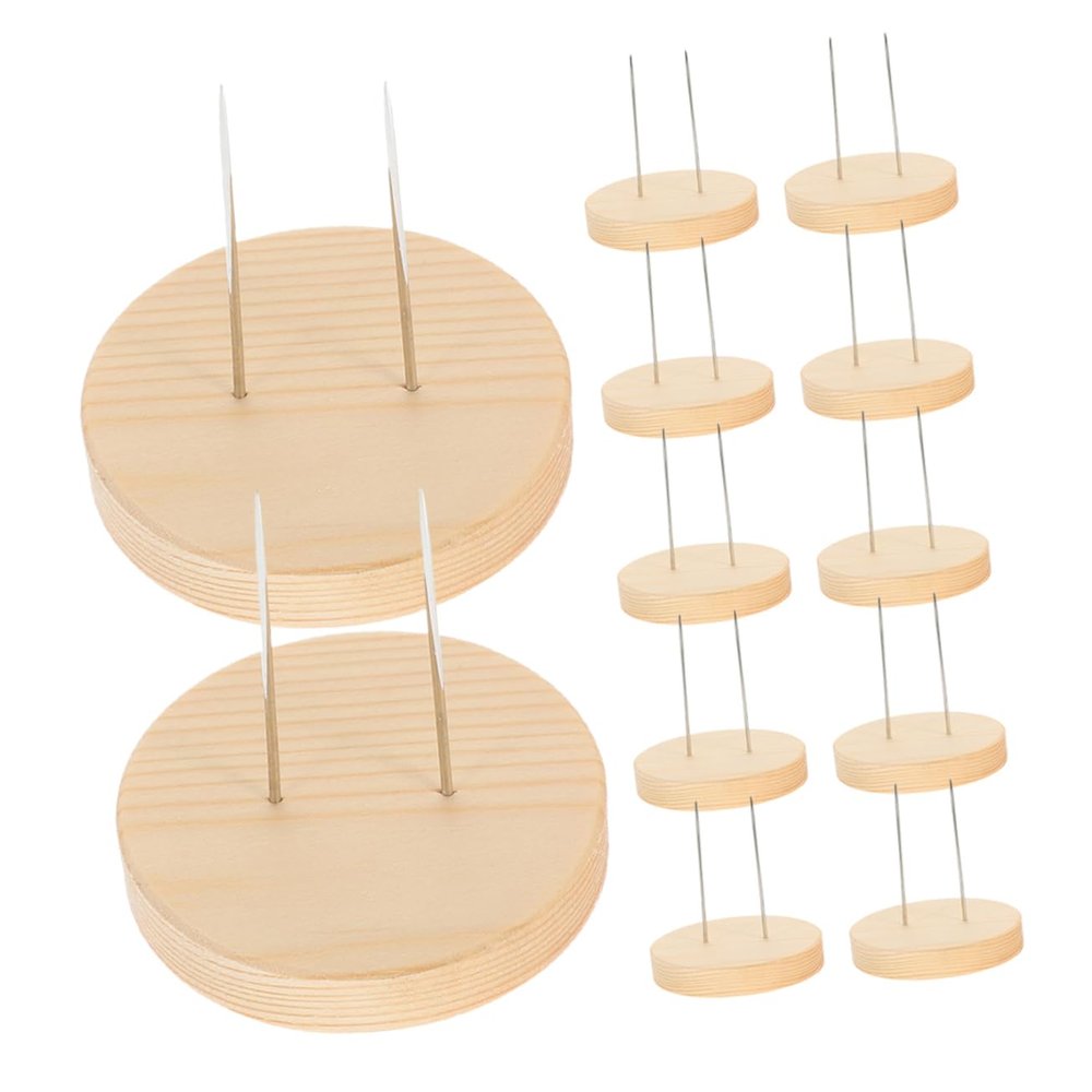 Abaodam 12pcs Wooden Crochet Doll Display Stand Knitting Display Rack for Dolls Support Desktop Bracket