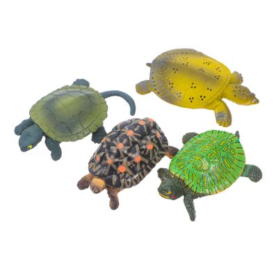 Abaodam 4PCS Plastic Turtle Figurines for Kids Small Tortoise Statues Educational Cake Toppers Party Decorations for Children's Birthdays and Events