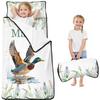 Personalized Toddler Nap Mat with Name Custom Wild Duck Sleeping Bag with Pillow & Blanket for Boys Girls Ideal Slumber Bags for Daycare, Preschool & Kindergarten view 1