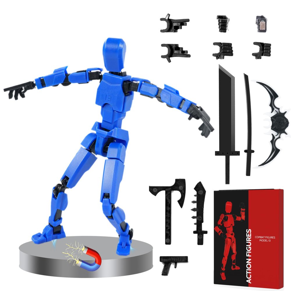 WNWBFM Model13 Action Figure,Magnetic Travel Toys for Kids, Lucky Robot 13 Movable Figures,Multiple Gestures and Play Styles,Tabletop Decorations and Gifts for Gaming Enthusiasts
