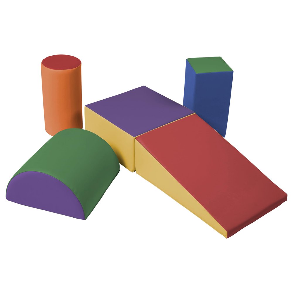 Back2School Express Step, Crawl and Slide Playset, Foam Blocks, Assorted, 5-Piece
