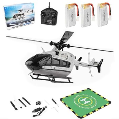 XeleMush WL-K160 EC-145 RC Helicopter, 160-Class 2.4G 4CH 4-Propeller Flybarless RC Airplane Model for Beginnerswith Adjustable Throttle, Altitude Hold & One-Key Control (RTF Version)