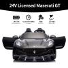 24V Maserati Licensed 2-Seater Kids Electric Ride-On Car, Dual-Speed Modes, Adjustable Seat Belts, Music & Bluetooth, 4 Motors for Powerful Performance, Ideal Gift for Ages 4-8 (Black) view 3
