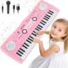 49 Key Pink Piano Keyboard Toy for 3 Year Old Girl Birthday Gift Kids Keyboards Pianos with Microphone Musical Toys for 3 4 5 6 7 Year Old Boys Girls Gifts view 1