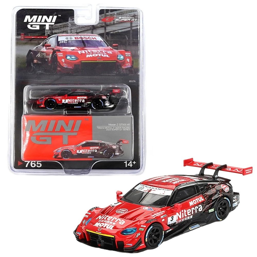 Diecast Model Car Compatible with Mini GT 1:64 Japan Exclusive Nissan Z GT500#3 Niterra MOTUL Z NDDP Racing 2023 Super GT Series Series Limited Edition MGT00765