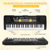 Kids Piano Keyboard with Microphone, 49 Keys Portable Electronic Piano Keyboard for Kids Beginners Ages 3 4 5 6 7, Toy Music Keyboard Birthday Xmas Gift for Girls Boys, Black view 2