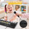 Kids Piano Keyboard with Microphone, 49 Keys Portable Electronic Piano Keyboard for Kids Beginners Ages 3 4 5 6 7, Toy Music Keyboard Birthday Xmas Gift for Girls Boys, Black view 3
