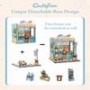 Cutefun Book Nook Kit - DIY Miniature Dollhouse Kit for Adults and Teens, Ice Cream Shop Mini House Building Kit with LED Bookshelf Insert Decor Creative Gifts (Bella's Ice Cream) view 4