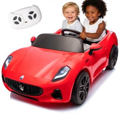 24V Maserati Licensed 2-Seater Kids Electric Ride-On Car, Dual-Speed Modes, Adjustable Seat Belts, Music & Bluetooth, 4 Motors for Powerful Performance, Ideal Gift for Ages 4-8(Red)