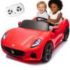 24V Maserati Licensed 2-Seater Kids Electric Ride-On Car, Dual-Speed Modes, Adjustable Seat Belts, Music & Bluetooth, 4 Motors for Powerful Performance, Ideal Gift for Ages 4-8(Red) view 1