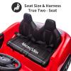 24V Maserati Licensed 2-Seater Kids Electric Ride-On Car, Dual-Speed Modes, Adjustable Seat Belts, Music & Bluetooth, 4 Motors for Powerful Performance, Ideal Gift for Ages 4-8(Red) view 3