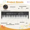 61 Keys Kids Piano Keyboard Toy with Mic  Portable Electronic Piano for 3 4 5 6 7 8 Girls Boys Beginners Birthday Xmas Gifts, Black view 2