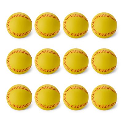 Amazon Basics Foam Training Baseballs, 2.68-inch, 12-Pack with Mesh Storage Bag, for Indoor Practice and Safe Play