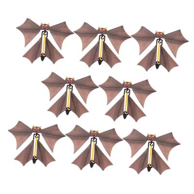 Ciieeo 8Pcs Flying Bat Props Wind Up Halloween Fake Bats for Party Pranks Fun Desktop Decorations for Stage and Surprise Tricks