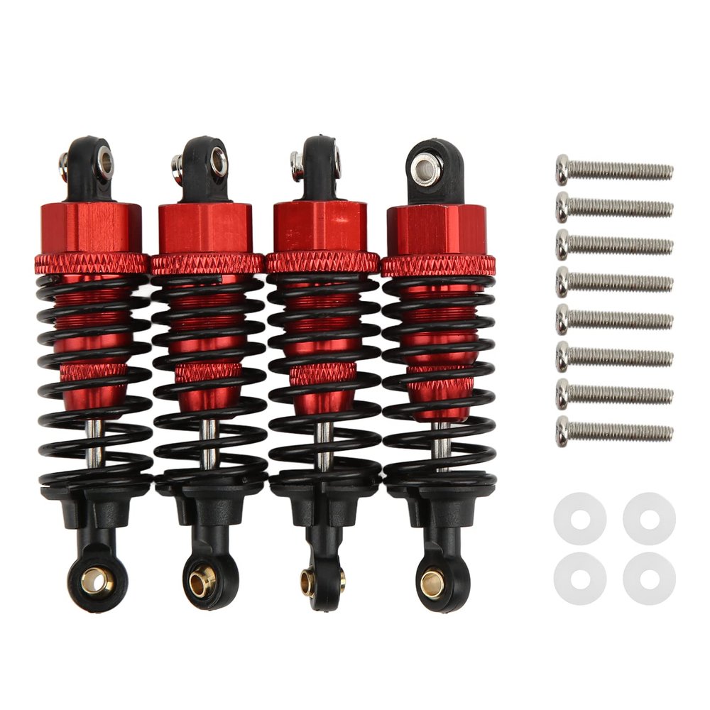 4Pcs RC Shock Absorber RC Shock Damper Replacement for Tamiya TT01 TT02 TA05 TL01 TA03 MF01X(Red)