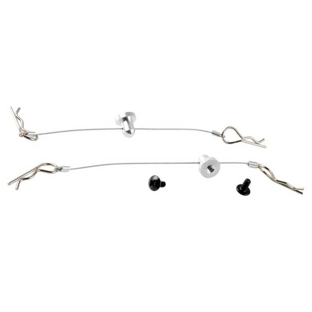 RC Car Accessories for Traxxas for Hsp for Arrma for Axial Ecx 1/10 RC Car Spare 2Pcs Anti-Lost Body Shell Wire Clip Pin with Screw Retainer RC Car Upgrade Parts(Silver)
