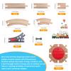 MykaFort 50-Piece Wooden Train Track B Expand Pack with Turntable and Switches | Beechwood Tracks Compatible with Major Brands | Fits MykaFort Electric Trains & Accessories | Age 3+ view 2