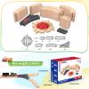 MykaFort 50-Piece Wooden Train Track B Expand Pack with Turntable and Switches | Beechwood Tracks Compatible with Major Brands | Fits MykaFort Electric Trains & Accessories | Age 3+ view 3