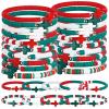 Landical 30 30/50 Pcs Cross Bracelets Bulk Jesus Bracelets Handmade Elastic Colorful Polymer Clay Bead Religious Wristbands Christian Wristband for Women Kid Easter VBS Gifts (Xmas Color) view 1