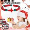 Landical 30 30/50 Pcs Cross Bracelets Bulk Jesus Bracelets Handmade Elastic Colorful Polymer Clay Bead Religious Wristbands Christian Wristband for Women Kid Easter VBS Gifts (Xmas Color) view 2