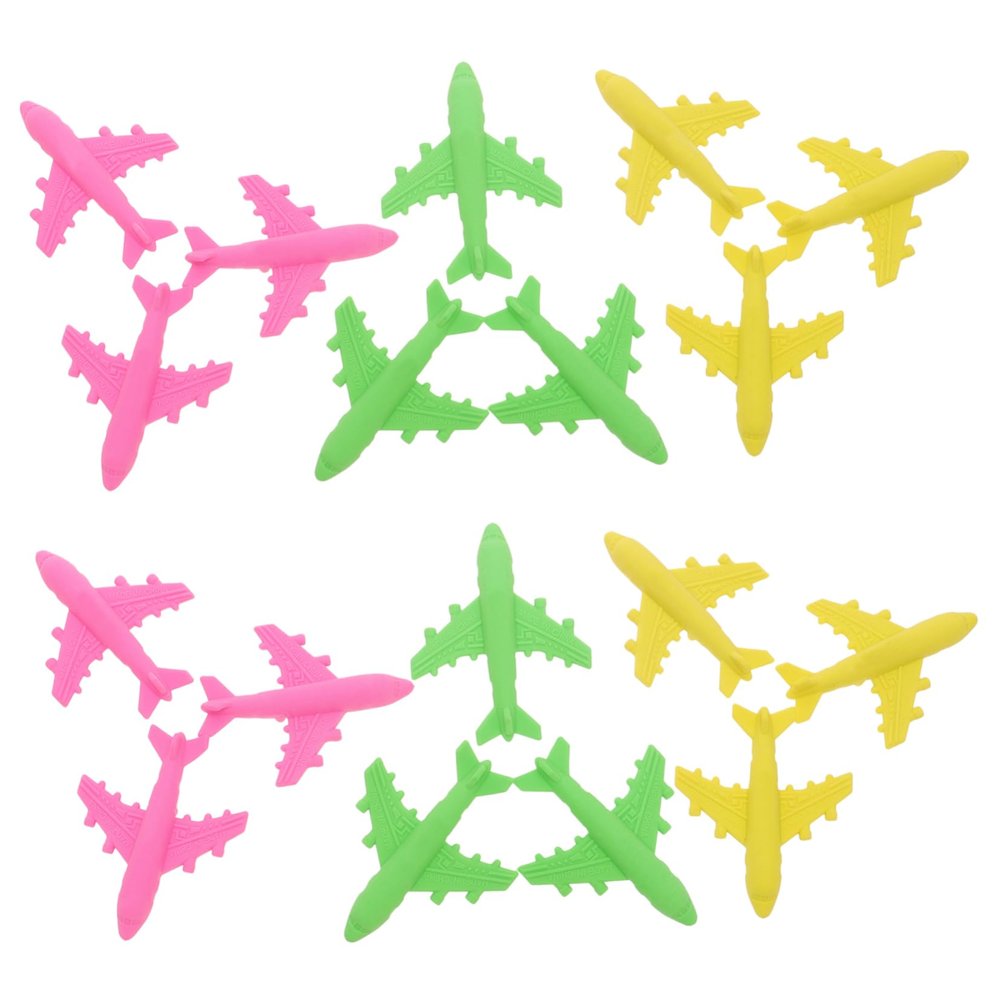 18Pcs Cute Airplane Shaped Erasers for School Supplies and Party Favors Fun Pencil Erasers for Student Rewards and Collectibles