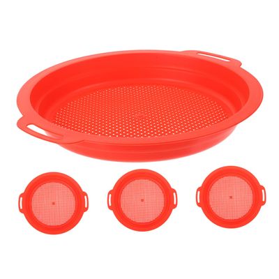 Abaodam 4PCS Beach Sand Sifter Plastic Sand Sieves for Outdoor Fun for Beach Parties Sandbox Play and Treasure Hunting Activities