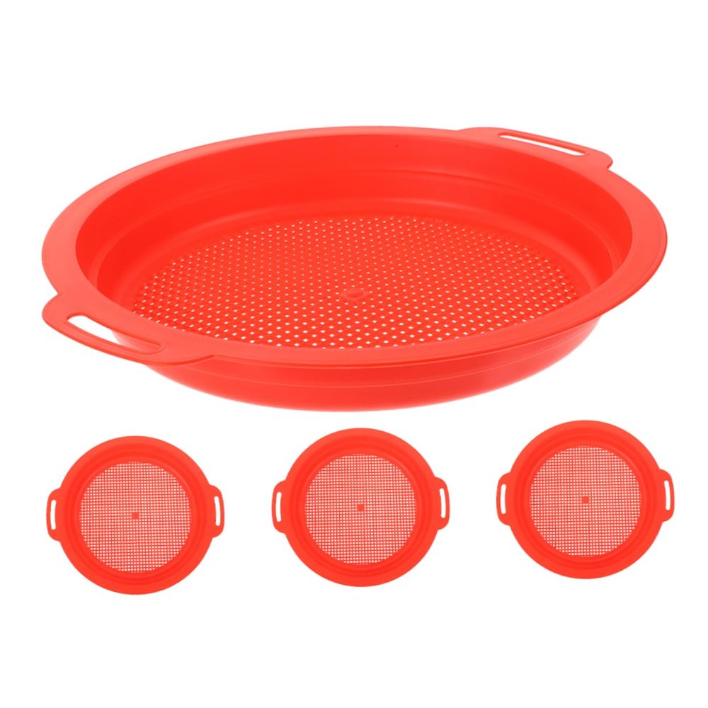 Abaodam 4PCS Beach Sand Sifter Plastic Sand Sieves for Outdoor Fun for Beach Parties Sandbox Play and Treasure Hunting Activities