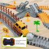 TGJH Construction Race Car Track Set for Kids - Flexible Engineering Toys with 2 Electric Cars, Birthday Gift for 3 4 5 6 7 Year Old Boys, DIY Road Games Playset with 220+ PCS view 3