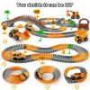 TGJH Construction Race Car Track Set for Kids - Flexible Engineering Toys with 2 Electric Cars, Birthday Gift for 3 4 5 6 7 Year Old Boys, DIY Road Games Playset with 220+ PCS view 4