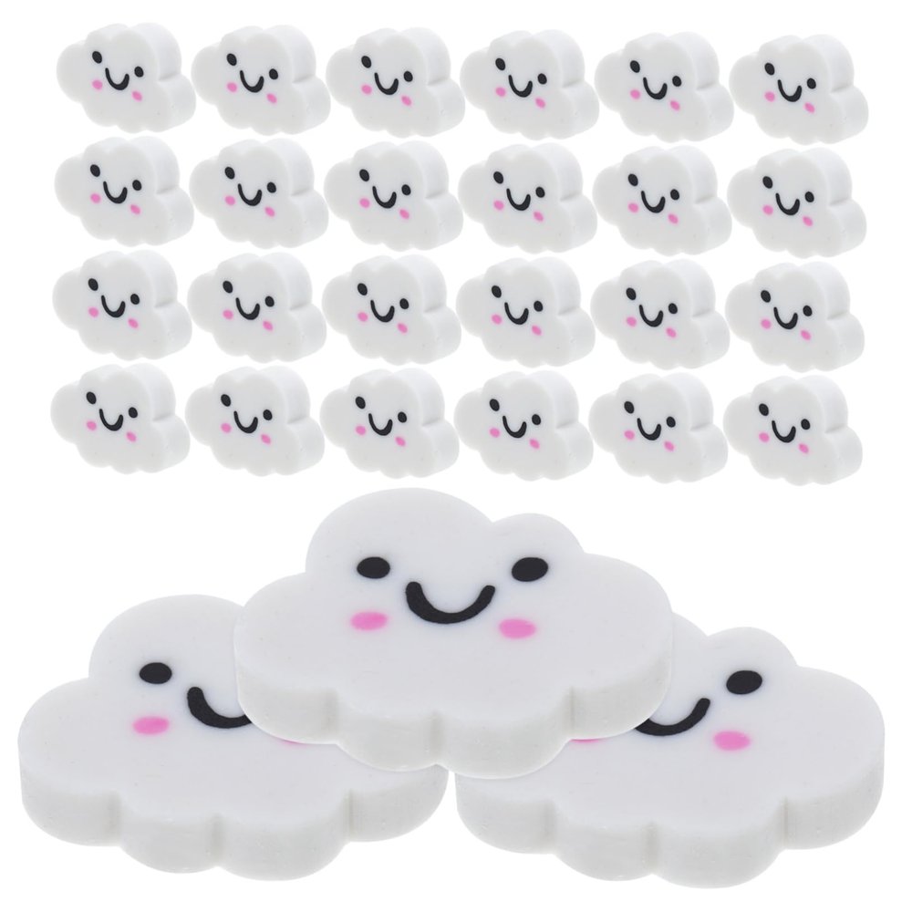 50Pcs Cute Cloud Erasers for Mini Portable Erasers for Goodie Bags Supplies for Christmas Halloween Parties Gentle Compact Design