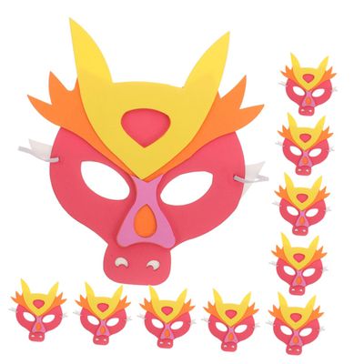 Beavorty 10Pcs Dragon Mask Cosplay Masks for Durable Animal Festival Props for Year Parties Stage Performances Lightweight Comfortable Design