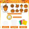 32 Sets Fall Thanksgiving Suncatchers Craft Kit DIY Window Stained Glass Effect Autumn Harvest Paper Crafts Home School Classroom Decoration Kid Birthday Gift Creative Art Project Activity Game view 2