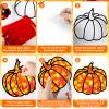 32 Sets Fall Thanksgiving Suncatchers Craft Kit DIY Window Stained Glass Effect Autumn Harvest Paper Crafts Home School Classroom Decoration Kid Birthday Gift Creative Art Project Activity Game view 3