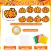32 Sets Pumpkin Suncatchers Craft Kit DIY Window Stained Glass Effect Fall Pumpkin Paper Crafts Home School Classroom Autumn Thanksgiving Decor Kid Birthday Gift Creative Art Project Activity Game view 2