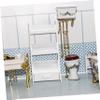 2 pcs Miniature Scene Furniture Storage Shelf White Dollhouse Decor Three Tiered Mini Furniture Model for Home Display Creative Storage High Grade Construction view 2