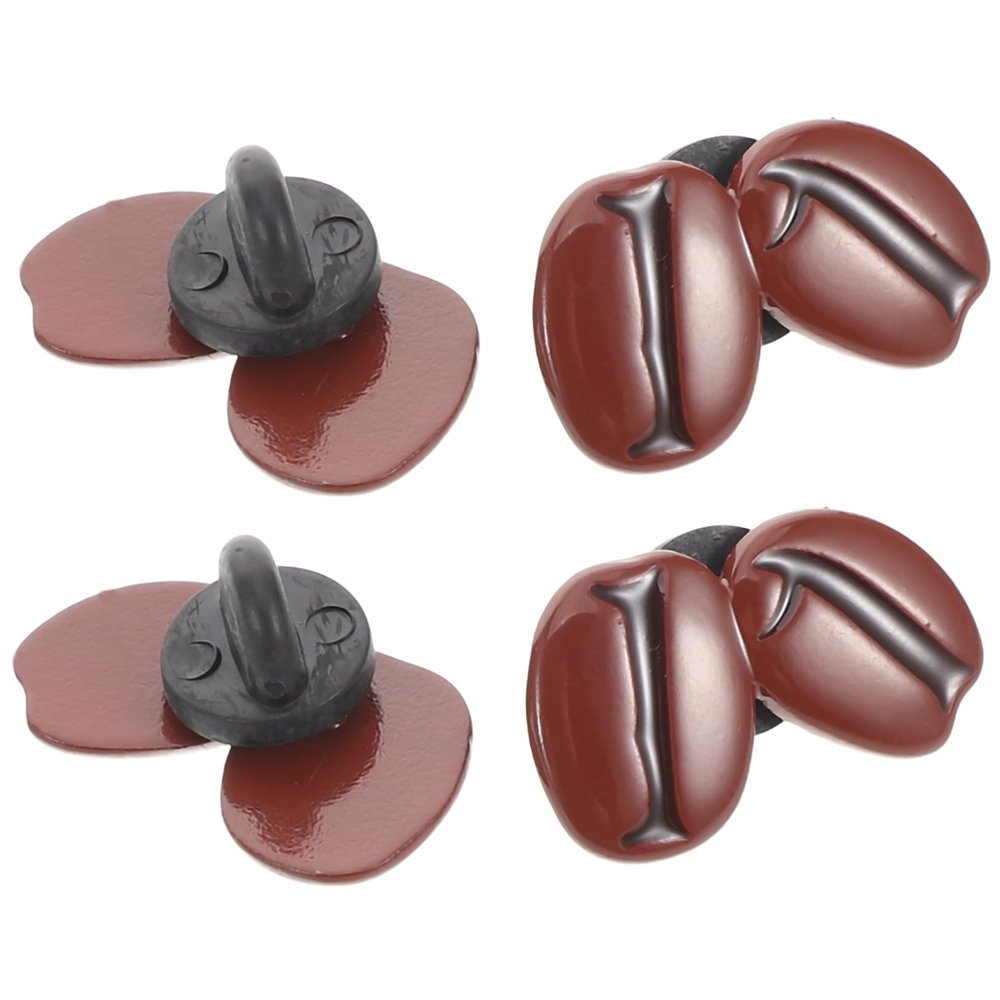 4pcs Kawaii Coffee Bean Brooch Pins Stylish Lapel Pins for Hats Handbags Clothing Everyday Wear Versatile Accessories for Fashion Lovers