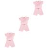 3 Sets Cute Stuffed Bear Clothes Reusable Doll Dress Up Outfit for Comfortable Soft with Colorfastness for Parties and view 1