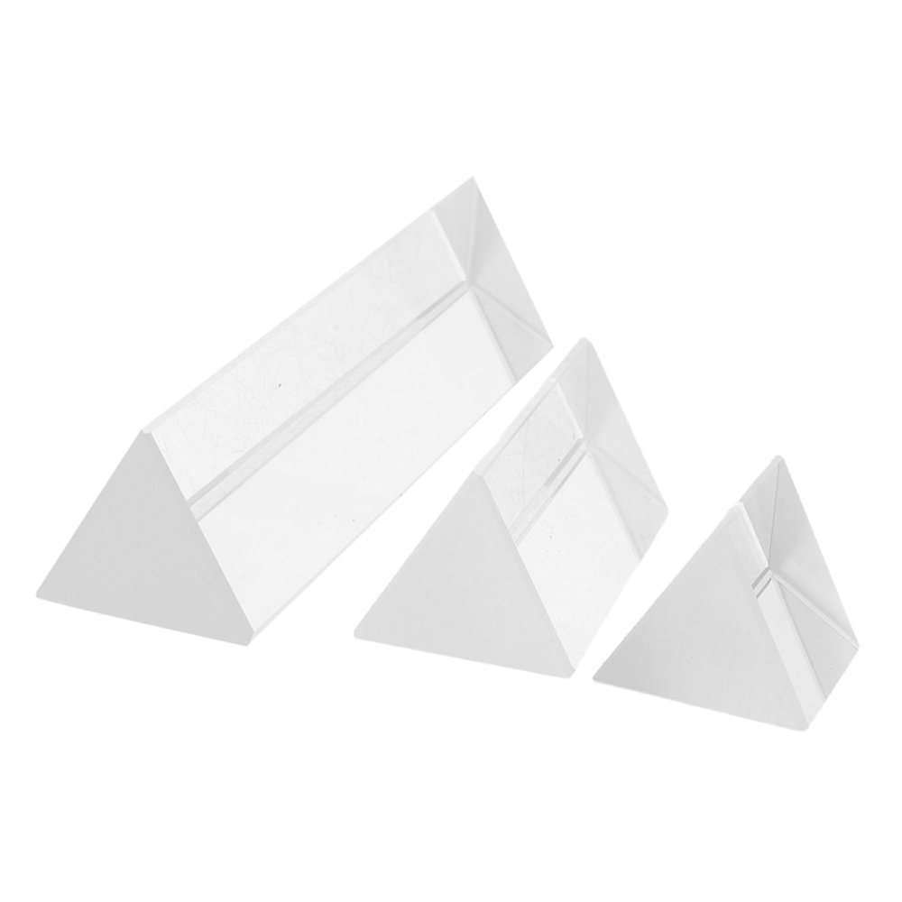 3pcs High Precision Optical Glass Triangular Prisms for Science Experiments and Photography for Light Refraction Teaching and Creative Projects