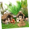 BESTonZON 12pcs Miniature Hay Bales for Dollhouse Farm Realistic Fake Straw Bale Decorations Small Haystack Props for DIY Crafts and Western Themed Decor view 4