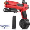 Gel Ball Blaster Splatter X6 Full Auto Splatter Blaster with Drum Long Hopper Light and Goggles Electric Splat Blaster Splatter Ball Pistol for Outdoor New Upgrade Team Games Ages 14+ (RED) view 1