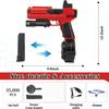 Gel Ball Blaster Splatter X6 Full Auto Splatter Blaster with Drum Long Hopper Light and Goggles Electric Splat Blaster Splatter Ball Pistol for Outdoor New Upgrade Team Games Ages 14+ (RED) view 2