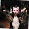 Abaodam 2Pcs Luminous Half Face Foxes Mask for Halloween Cosplay Cute Party Props Lightweight Comfortable for Masquerade and Performance Events view 2