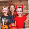 Abaodam 2Pcs Luminous Half Face Foxes Mask for Halloween Cosplay Cute Party Props Lightweight Comfortable for Masquerade and Performance Events view 3