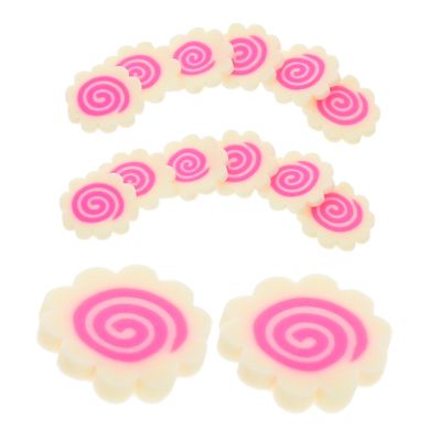 1 Pack Miniature Narutomaki Charms Fake Japanese Food Slices for DIY Nail Art Crafting Lightweight Clay Decorations for Creative Projects Dollhouse Decor