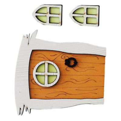 1Set Creative Mini Fairy Door Wooden Tree Decoration for Indoor Outdoor Use for Garden Dollhouse Accessory and Photography Prop Fairy Door with Realistic
